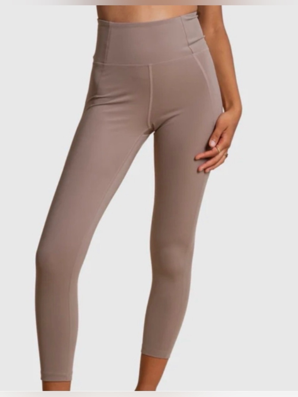 Girlfriend Collective High Rise Compressive Leggings Size Small Beige 108.00